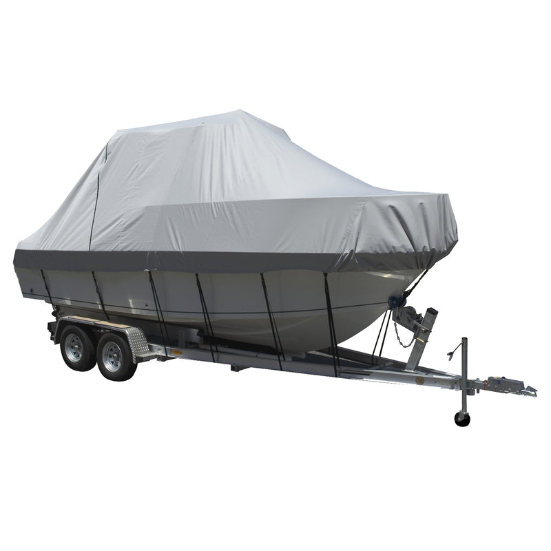 Carver Performance Poly-Guard Specialty Boat Cover f/26.5' Walk Around Cuddy & Center Console Boats - Grey