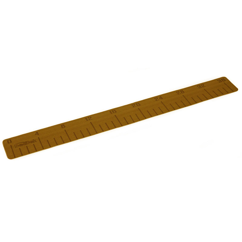 SeaDek 4" x 36" 3mm Fish Ruler w/Laser Logo Mocha Brushed - 101.6mm x 965.2mm x 3mm