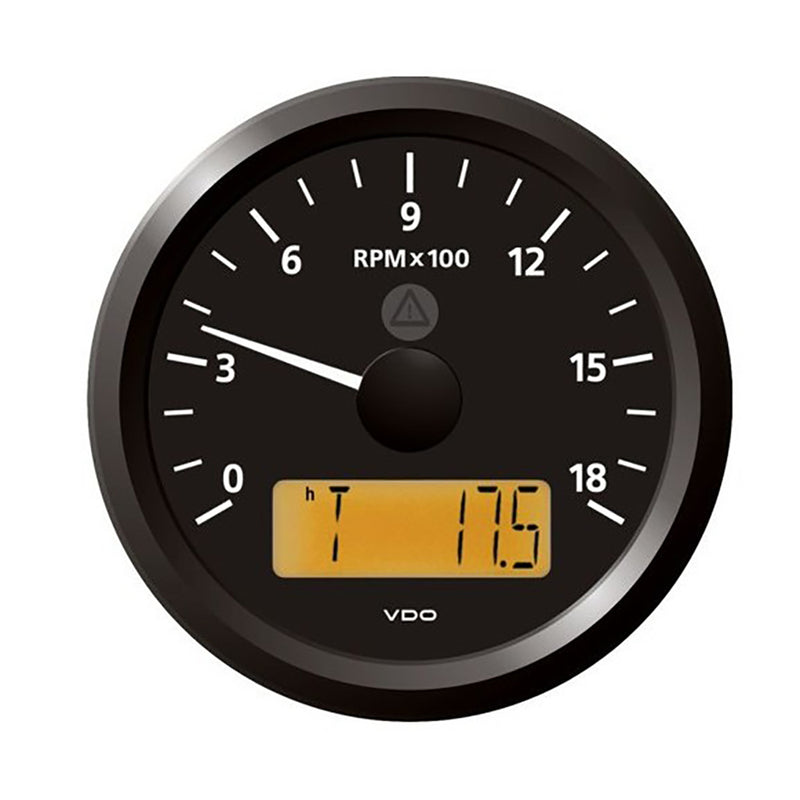 Veratron 3-3/8" (85 mm) ViewLine Tachometer - 0 to 6000 RPM - 8 to 32V - Black Dial & Triangle Bezel