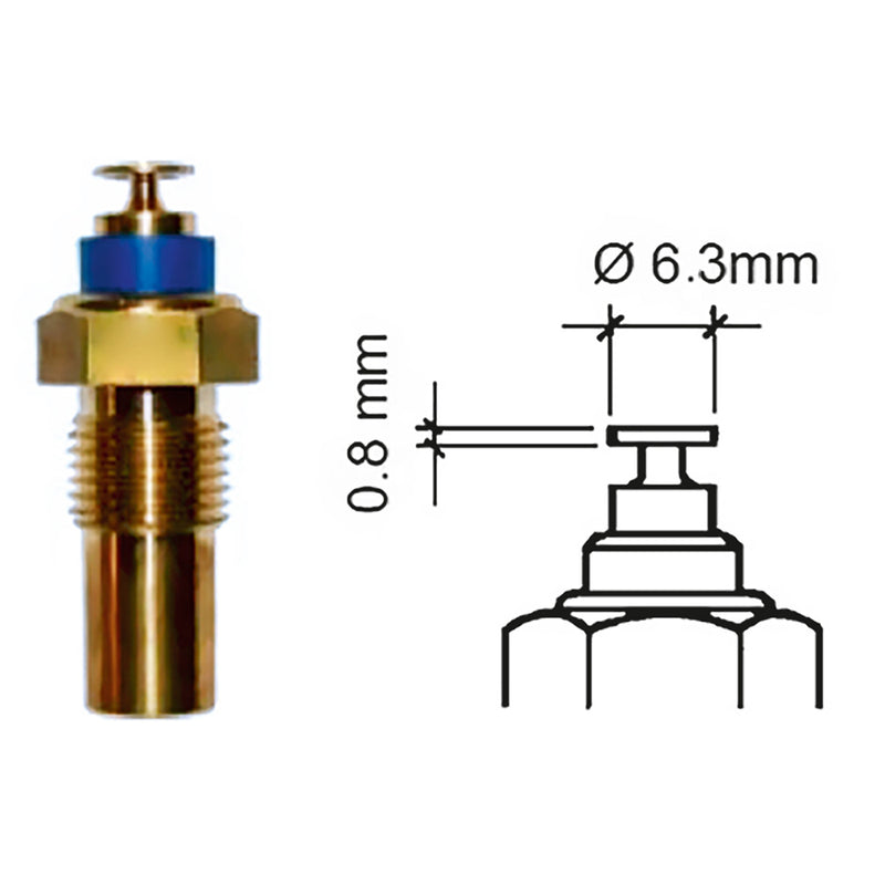 Veratron Engine Oil Temperature Sensor - Single Pole, Spade Connect - 50-150°C/120-300°F - 6/24V - M10 x 1.5 Thread