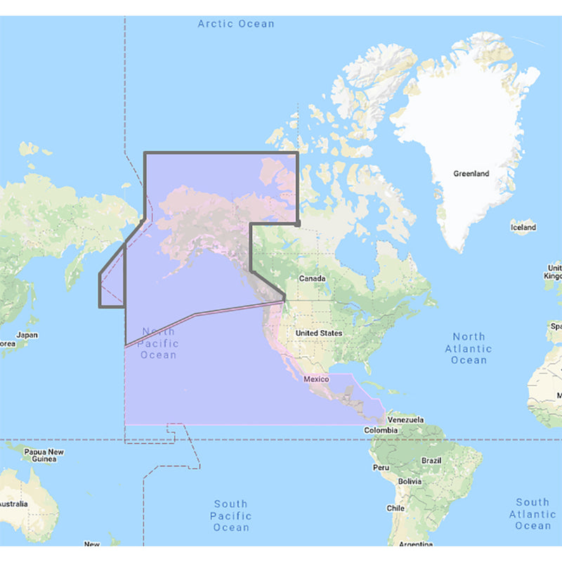 Furuno US & Canada Pacific Coast, Hawaii, Alaska, Mexico to Panama - C-MAP Mega Wide Chart