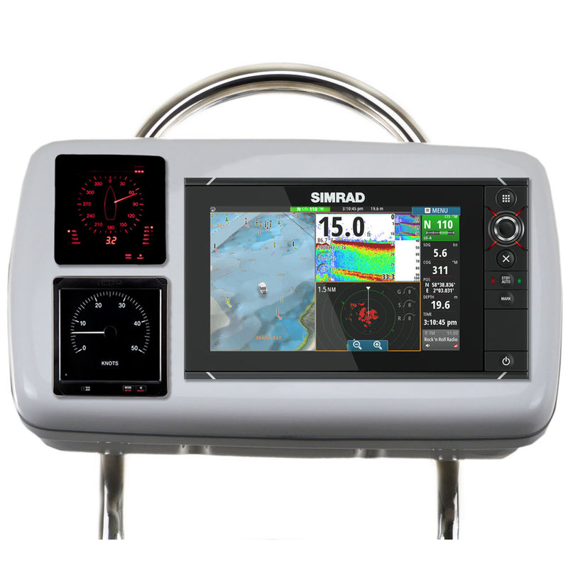 NavPod GP2080-13 SystemPod Pre-Cut f/Simrad NSS9 evo2 or B&G Zeus2 9 & 2 Instruments f/12" Wide Guard