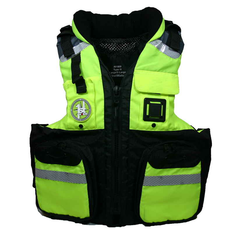 First Watch AV-800 Pro 4-Pocket Vest (USCG Type III) - Hi-Vis Yellow/Black - 2XL/3XL