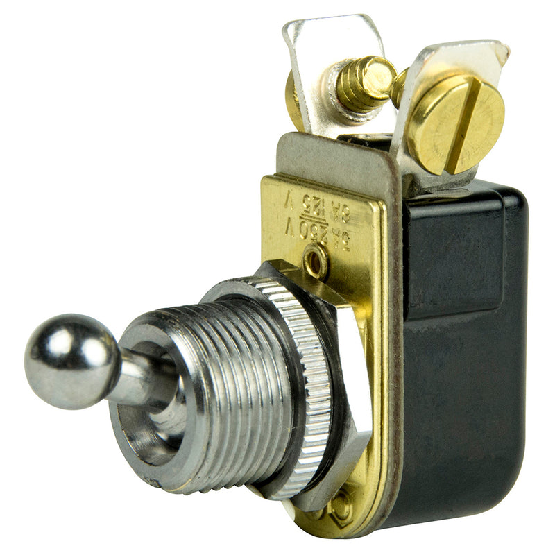 BEP SPST Chrome Plated Toggle Switch - 3/8" Ball Handle - OFF/ON