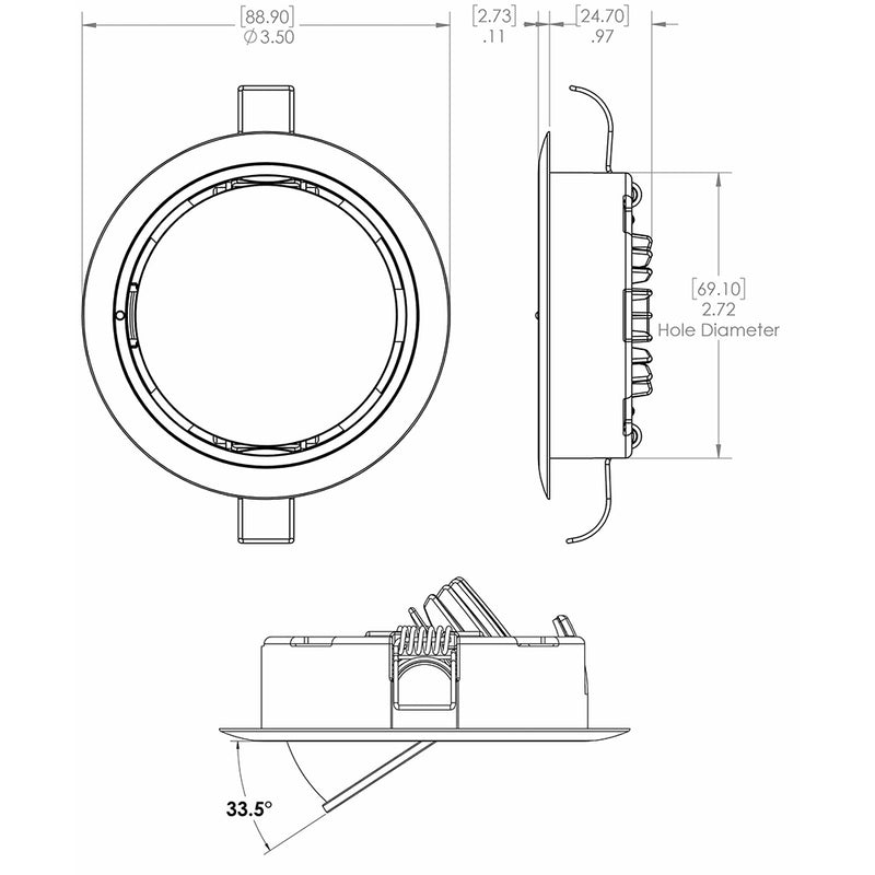 Lumitec Mirage Positionable Down Light - Warm White Dimming - Hi CRI - White Bezel