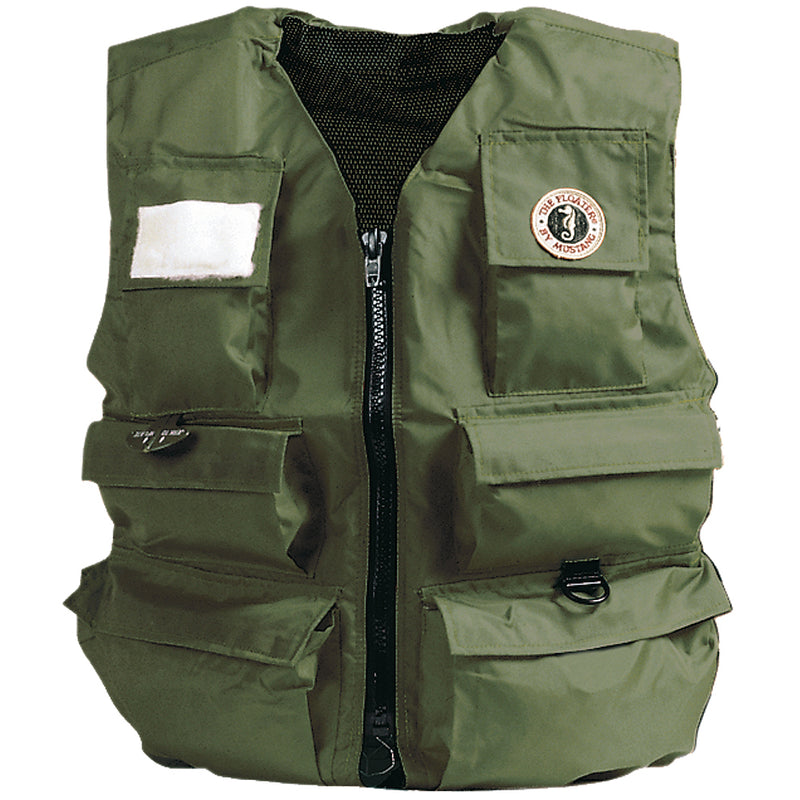 Mustang Inflatable Fisherman's Vest - Manual - SM - Olive