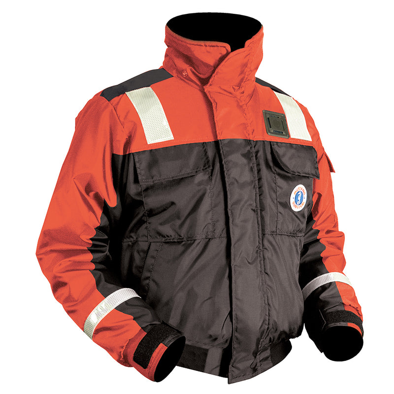 Mustang Classic Bomber Jacket w/SOLAS Tape - Large - Orange/Black