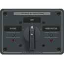 Blue Sea 8365 AC Rotary Switch Panel 65 Ampere 2 Positions + OFF, 2 Pole