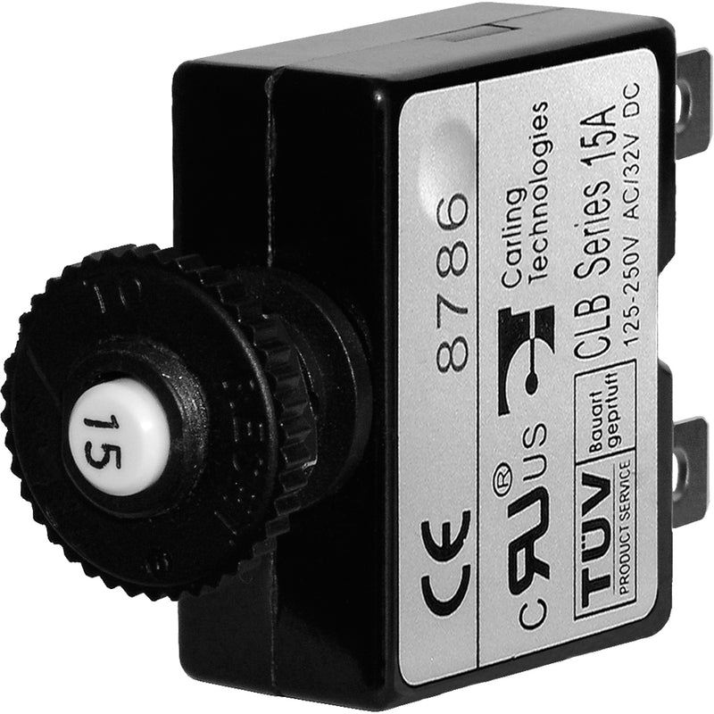 Blue Sea 7056 15A Push Button Thermal with Quick Connect Terminals