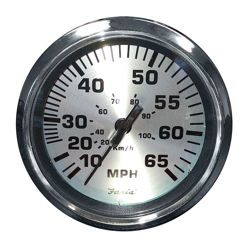 Faria 4" Speedometer (65 MPH) Pitot - Spun Silver