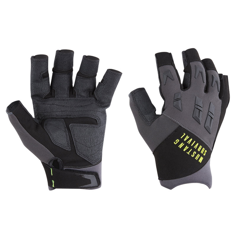 Mustang EP 3250 Open Finger Gloves - Large - Grey/Black