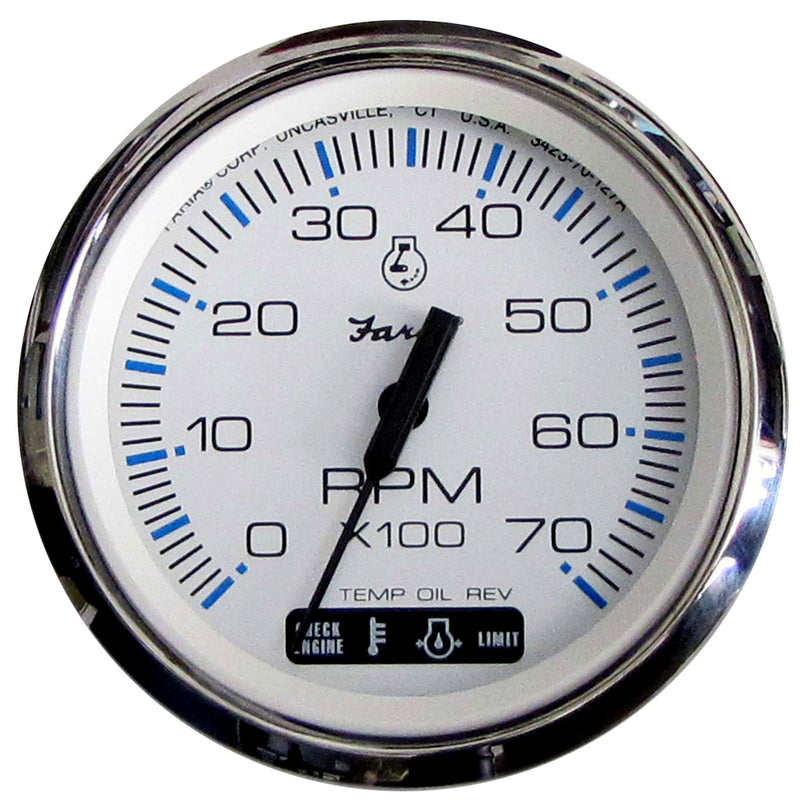 Faria Chesapeake White SS 4" Tachometer w/Suzuki Monitor - 7,000 RPM (Gas - Suzuki Outboard)