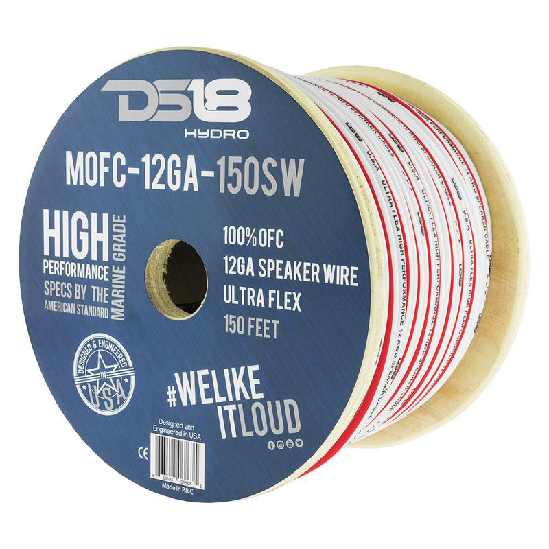 DS18 HYDRO Marine Grade OFC Speaker Wire 12 GA - 150' Roll