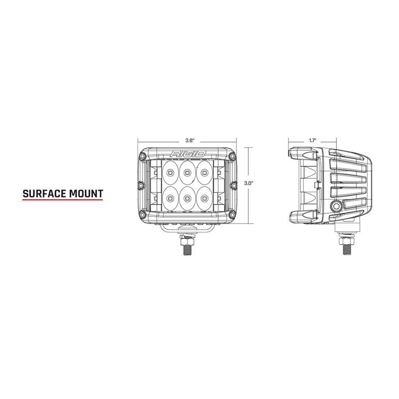 RIGID Industries D-SS Series PRO Spot LED Surface Mount - Pair - White