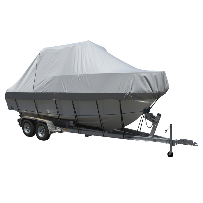 Carver Performance Poly-Guard Specialty Boat Cover f/24.5' Walk Around Cuddy & Center Console Boats - Grey